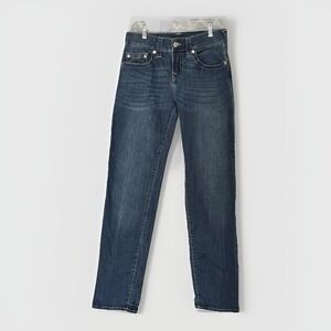 Women's True Religion Super QT Ricki Relaxed Straight Mid‎ Rise Jeans Size 26